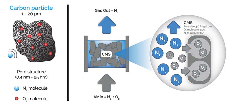 Tamiz molecular de carbono